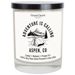 Adventure Is Calling Name Drop White Candle