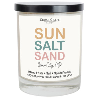 Sun Salt Sand Name Drop White Candle