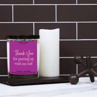Thank You For Putting Up With My Kid Color Candle