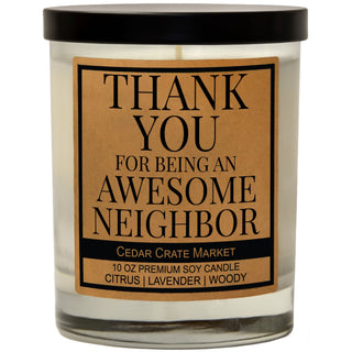 Neighbor Gifts Ideas | Christmas Gifts for Neighbors | Best Neighbor Ever  Handmade Soy Candle | Farewell or Moving Away Gifts for Women, Friends 