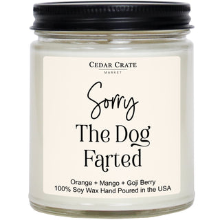 Sorry The Dog Farted White Jar Candle