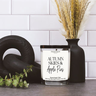 Autumn Skies & Apple Pies White Candle